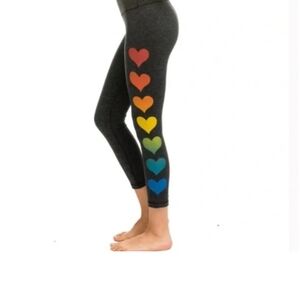 Aviator Nation Rainbow 🌈 Heart ❤️ Leggings